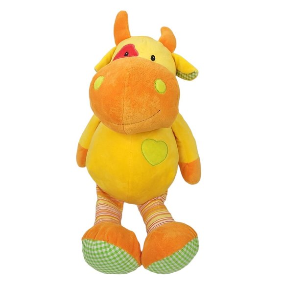 Beverly Hills Teddy Bear Company Cow Plush 24" Stuffed Animal Toy Yellow - Picture 1 of 11